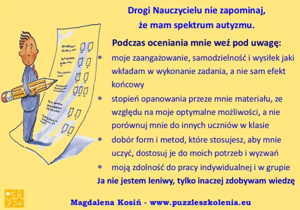 Jak oceniać zachowanie ucznia z zespołem Aspergera bez błędów?