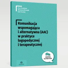 Okładka książki "Komunikacja wspomagająca i alternatywna (AAC) w praktyce logopedycznej i terapeutycznej" w kolorze turkusowym.