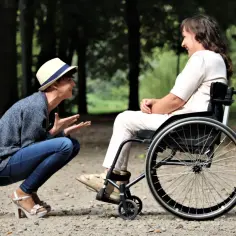 Jak pomóc osobie na wózku inwalidzkim: 8 sprawdzonych zasad postępowania