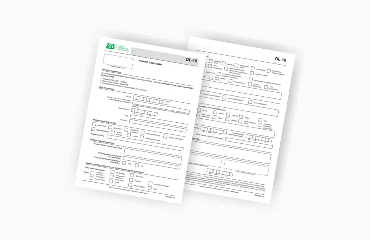 Formularze ZUS OL-10, 
